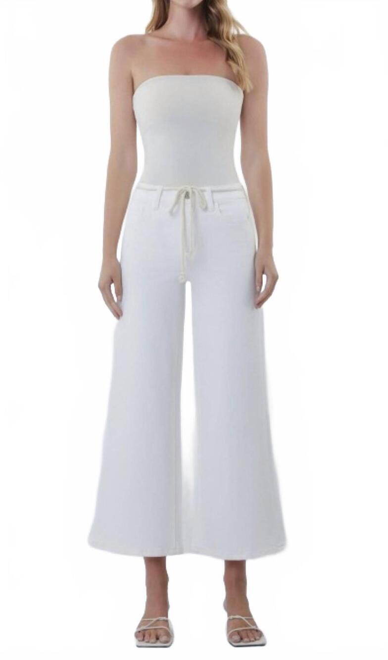 NEW VERVET BY FLYING MONKEY high rise wide leg pants in optic white